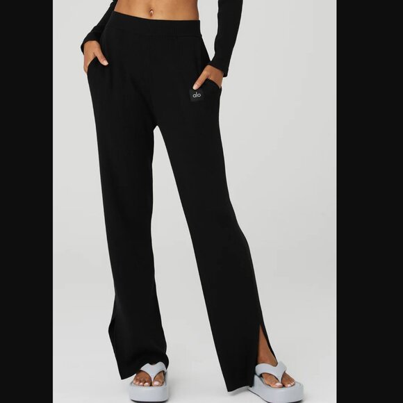 ALO Yoga Black Ribbed Cardigan - Picture 4 of 13